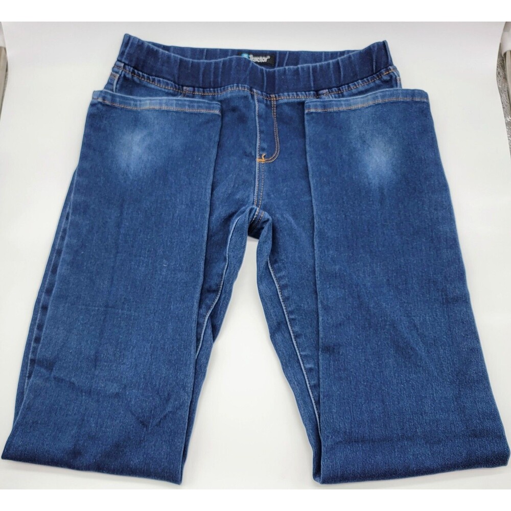 Girl's Tractor Blue Denim Tapered Leg Jeans Pull On Size 16